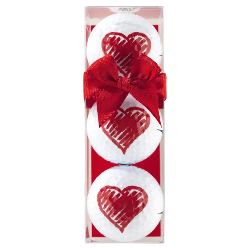 Tres bolas de golf motivo Corazon