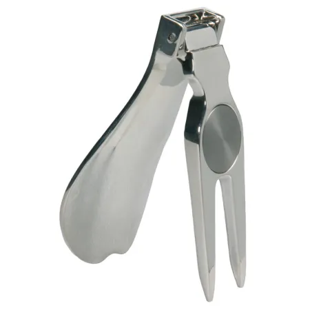 Calzador de metal plateado