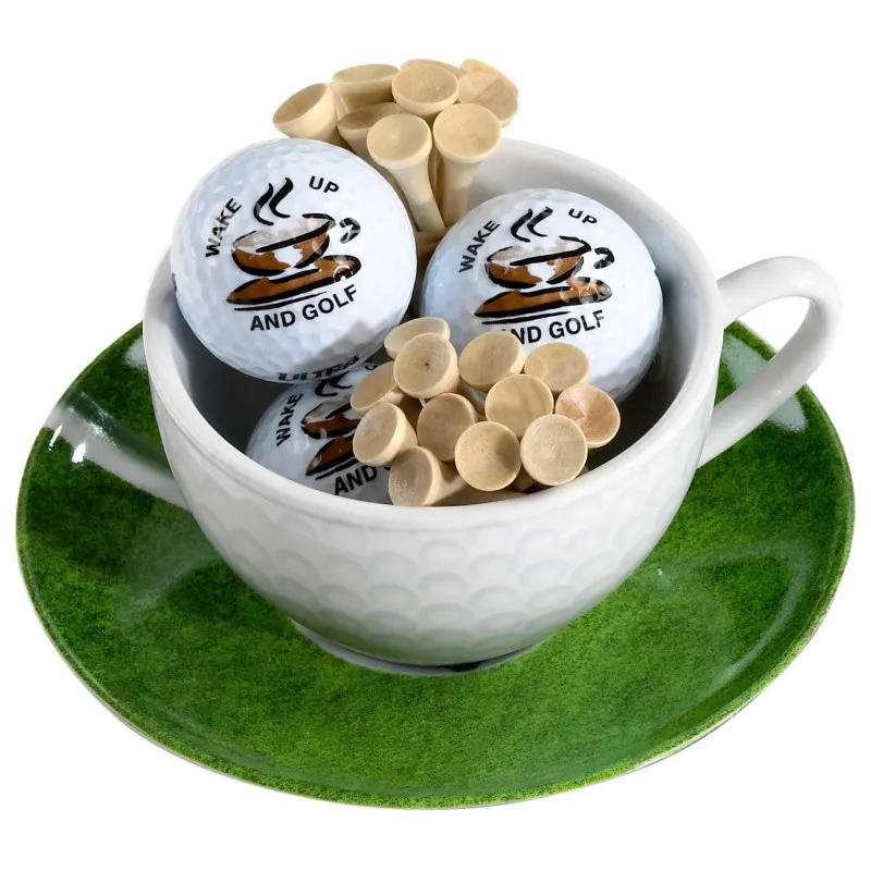 Taza para Capuchino con bolas de golf y Tees
