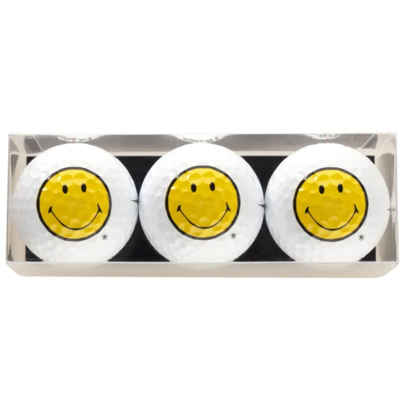 Pack de tres bolas de golf - motivo Smiley